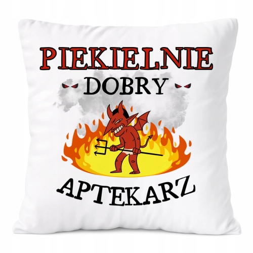 Poduszka Dla Aptekarza na Prezent z Nadrukiem ze Zdjęciem Biała PoliDraw