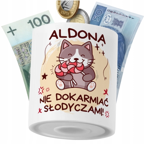 Skarbonka Dla Aldony Córki Dziecka z Nadrukiem ze Zdjęciem