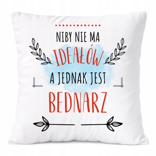 Poduszka Dla Bednarza na Prezent z Nadrukiem ze Zdjęciem Biała PoliDraw