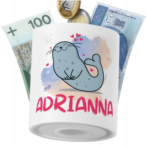 Skarbonka Dla Adrianny Córki Dziecka z Nadrukiem ze Zdjęciem