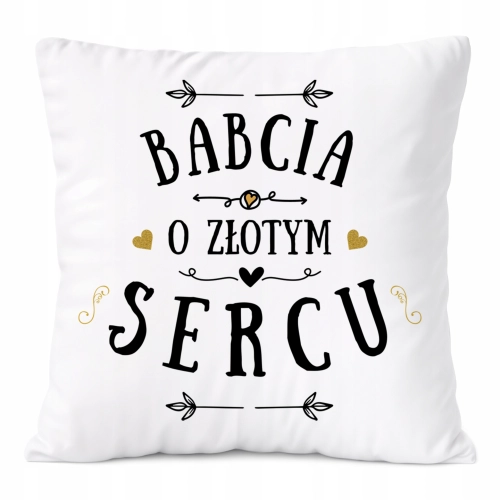 Poduszka Dla Babci na Prezent z Nadrukiem ze Zdjęciem Biała PoliDraw