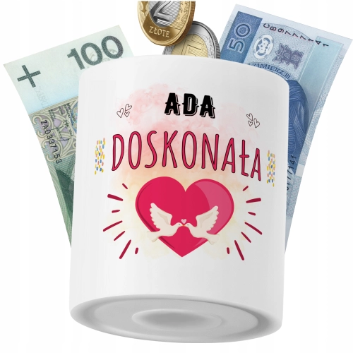 Skarbonka Dla Ady Córki Dziecka z Nadrukiem ze Zdjęciem