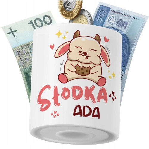 Skarbonka Dla Ady Córki Dziecka z Nadrukiem ze Zdjęciem