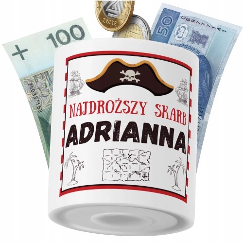 Skarbonka Dla Adrianny Córki Dziecka z Nadrukiem ze Zdjęciem
