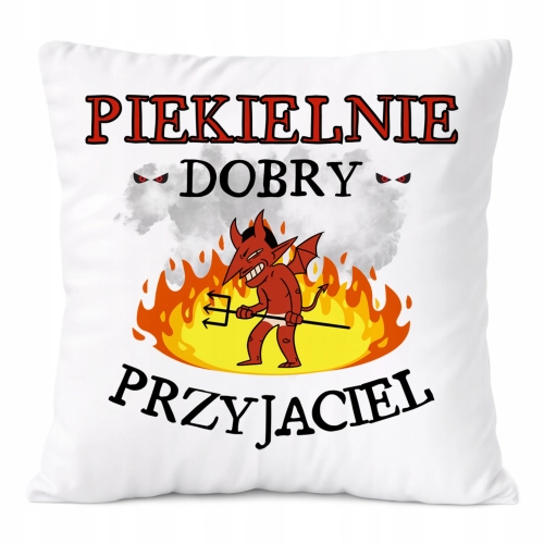 Poduszka Dla Przyjaciela na Prezent z Nadrukiem ze Zdjęciem Biała PoliDraw