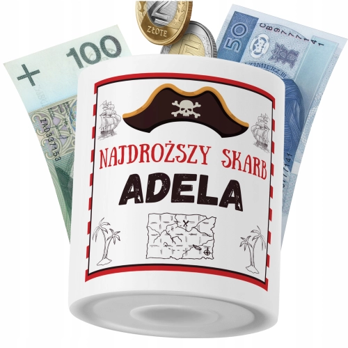 Skarbonka Dla Adeli Córki Dziecka z Nadrukiem ze Zdjęciem