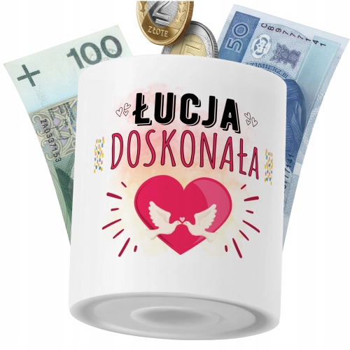 Skarbonka Dla Łucji Córki Dziecka z Nadrukiem ze Zdjęciem