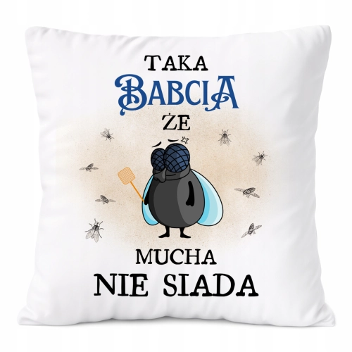 Poduszka Dla Babci na Prezent z Nadrukiem ze Zdjęciem Biała PoliDraw