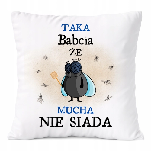 Poduszka Dla Babci na Prezent z Nadrukiem ze Zdjęciem Biała PoliDraw