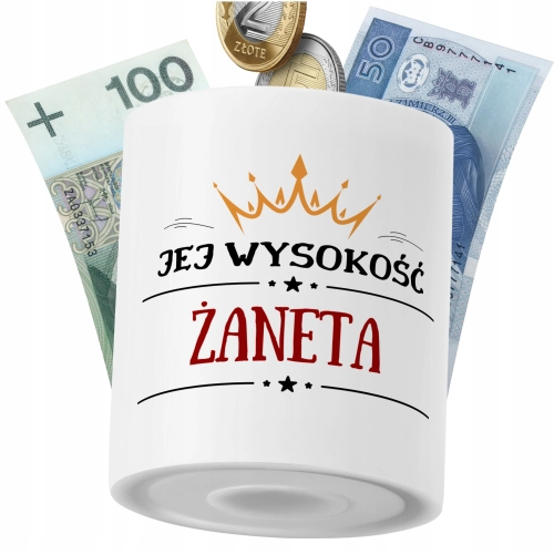 Skarbonka Dla Żanety Córki Dziecka z Nadrukiem ze Zdjęciem