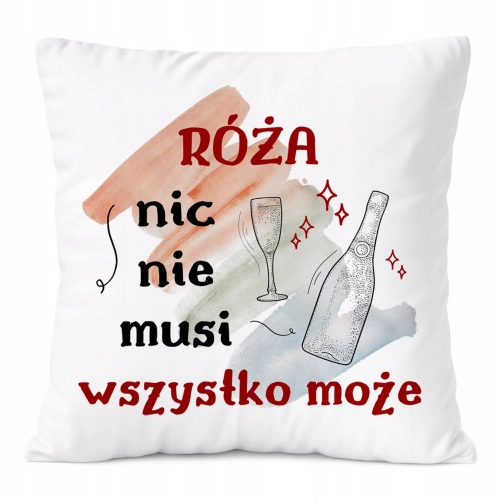 Poduszka Dla Róży na Prezent z Nadrukiem ze Zdjęciem Biała PoliDraw