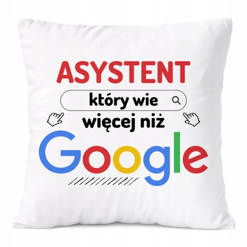 Poduszka Dla Asystenta na Prezent z Nadrukiem ze Zdjęciem Biała PoliDraw