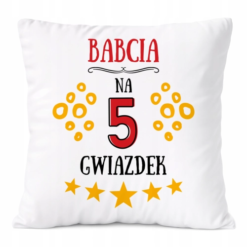 Poduszka Dla Babci na Prezent z Nadrukiem ze Zdjęciem Biała PoliDraw