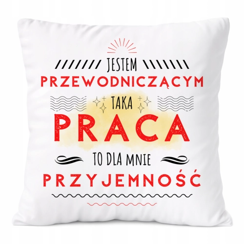 Poduszka Dla Przewodniczącego na Prezent z Nadrukiem ze Zdjęciem Biała