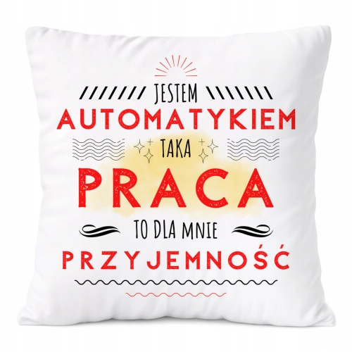 Poduszka Dla Automatyka na Prezent z Nadrukiem ze Zdjęciem Biała PoliDraw