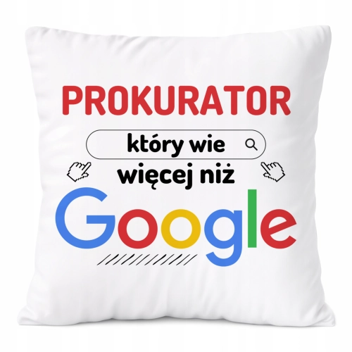 Poduszka Dla Prokuratora na Prezent z Nadrukiem ze Zdjęciem Biała PoliDraw