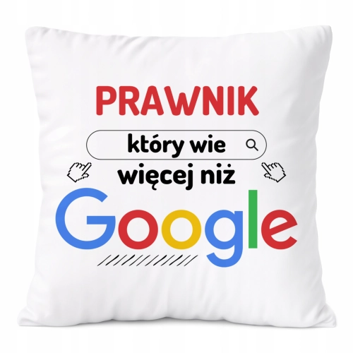 Poduszka Dla Prawnika na Prezent z Nadrukiem ze Zdjęciem Biała PoliDraw