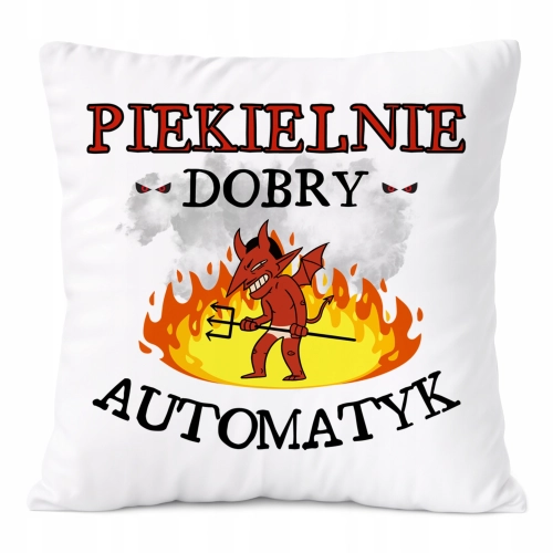 Poduszka Dla Automatyka na Prezent z Nadrukiem ze Zdjęciem Biała PoliDraw