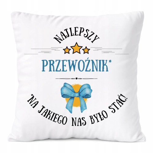Poduszka Dla Przewoźnika na Prezent z Nadrukiem ze Zdjęciem Biała PoliDraw
