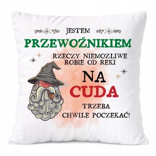 Poduszka Dla Przewoźnika na Prezent z Nadrukiem ze Zdjęciem Biała PoliDraw
