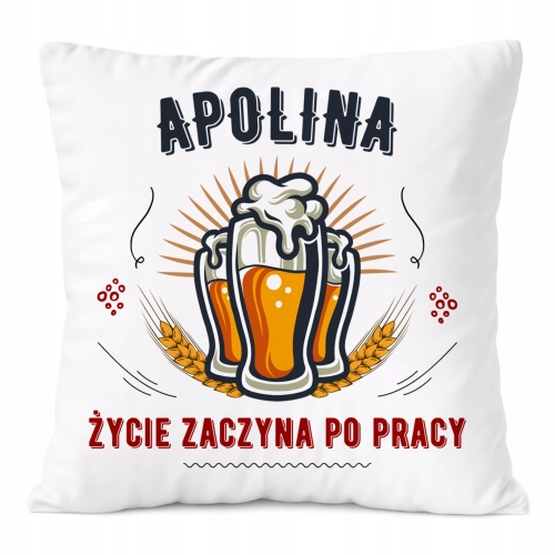 Poduszka Dla Apoliny na Prezent z Nadrukiem ze Zdjęciem Biała PoliDraw