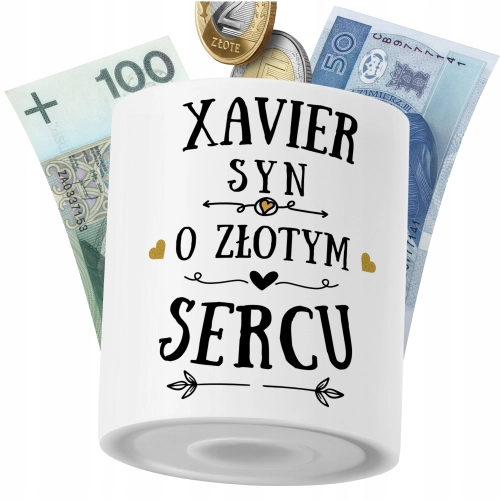 Skarbonka Dla Xaviera Syna Dziecka z Nadrukiem ze Zdjęciem