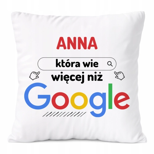 Poduszka Dla Anny na Prezent z Nadrukiem ze Zdjęciem Biała PoliDraw