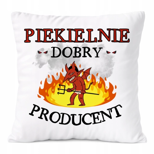 Poduszka Dla Producenta na Prezent z Nadrukiem ze Zdjęciem Biała PoliDraw