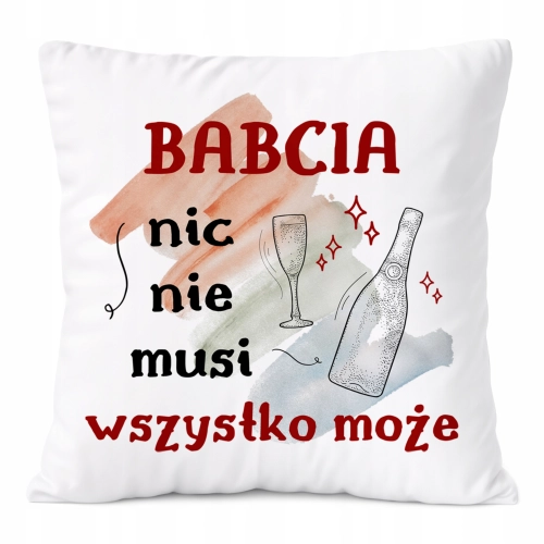 Poduszka Dla Babci na Prezent z Nadrukiem ze Zdjęciem Biała PoliDraw