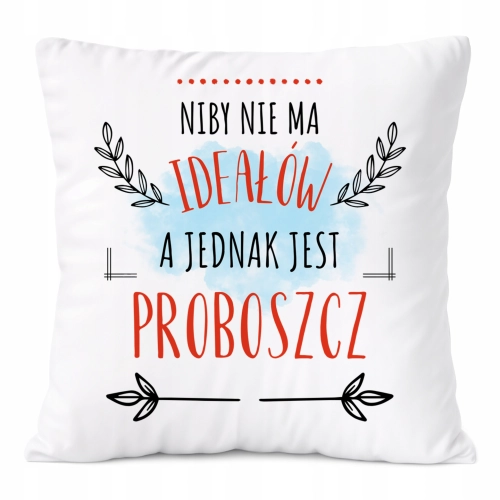 Poduszka Dla Proboszcza na Prezent z Nadrukiem ze Zdjęciem Biała PoliDraw