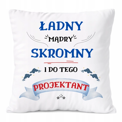 Poduszka Dla Projektanta na Prezent z Nadrukiem ze Zdjęciem Biała PoliDraw