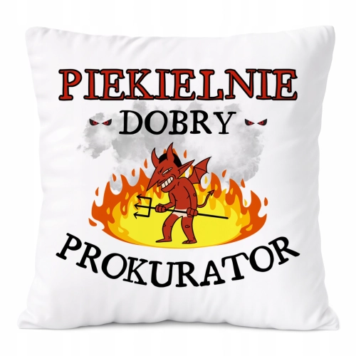 Poduszka Dla Prokuratora na Prezent z Nadrukiem ze Zdjęciem Biała PoliDraw