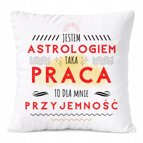 Poduszka Dla Astrologa na Prezent z Nadrukiem ze Zdjęciem Biała PoliDraw