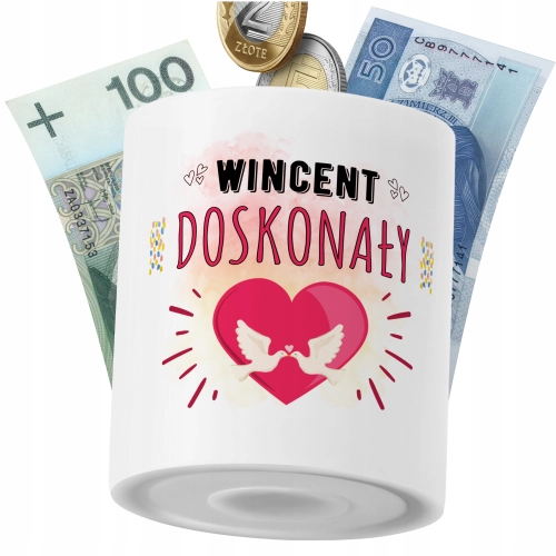 Skarbonka Dla Wincenta Syna Dziecka z Nadrukiem ze Zdjęciem