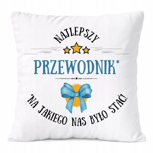 Poduszka Dla Przewodnika na Prezent z Nadrukiem ze Zdjęciem Biała PoliDraw