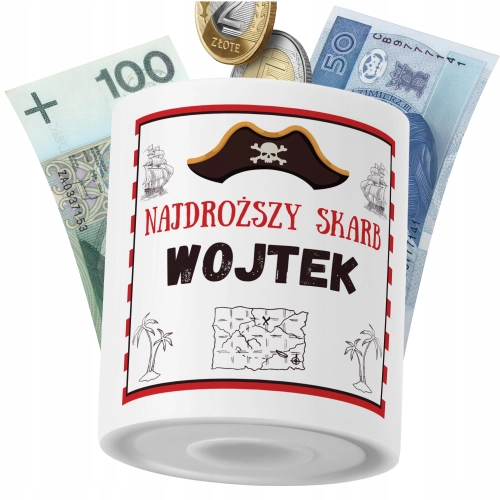 Skarbonka Dla Wojtka Syna Dziecka z Nadrukiem ze Zdjęciem