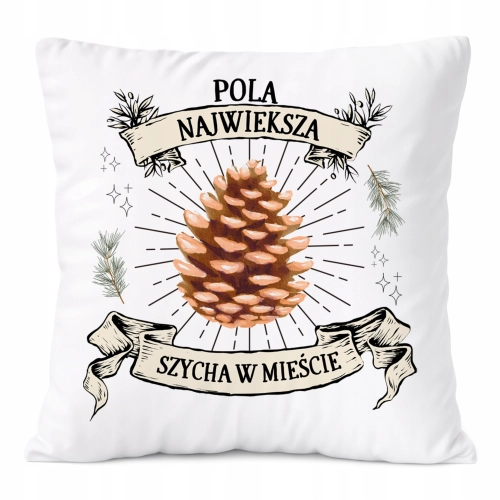 Poduszka Dla Poli na Prezent z Nadrukiem ze Zdjęciem Biała PoliDraw