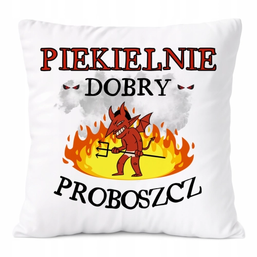 Poduszka Dla Proboszcza na Prezent z Nadrukiem ze Zdjęciem Biała PoliDraw