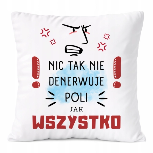Poduszka Dla Poli na Prezent z Nadrukiem ze Zdjęciem Biała PoliDraw