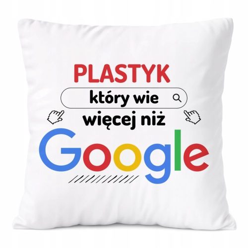 Poduszka Dla Plastyka na Prezent z Nadrukiem ze Zdjęciem Biała PoliDraw