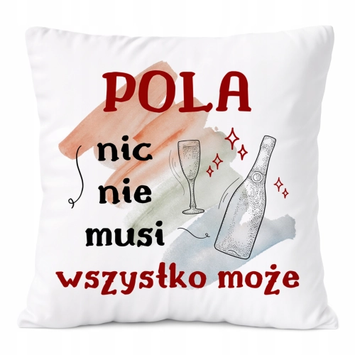 Poduszka Dla Poli na Prezent z Nadrukiem ze Zdjęciem Biała PoliDraw