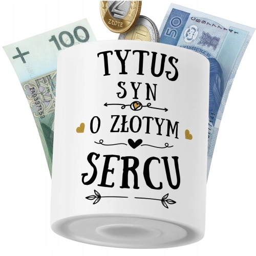 Skarbonka Dla Tytusa Syna Dziecka z Nadrukiem ze Zdjęciem