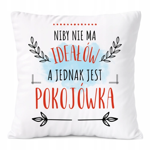 Poduszka Dla Pokojówki na Prezent z Nadrukiem ze Zdjęciem Biała PoliDraw