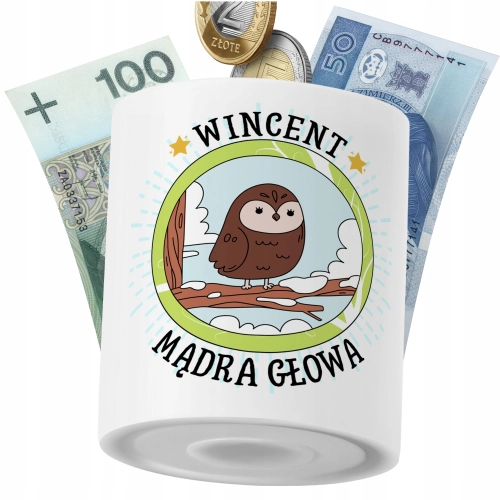 Skarbonka Dla Wincenta Syna Dziecka z Nadrukiem ze Zdjęciem
