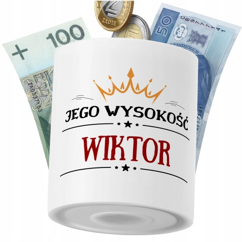 Skarbonka Dla Wiktora Syna Dziecka z Nadrukiem ze Zdjęciem