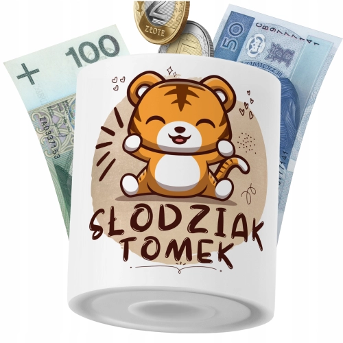 Skarbonka Dla Tomka Syna Dziecka z Nadrukiem ze Zdjęciem