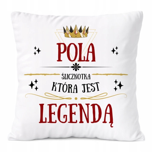 Poduszka Dla Poli na Prezent z Nadrukiem ze Zdjęciem Biała PoliDraw