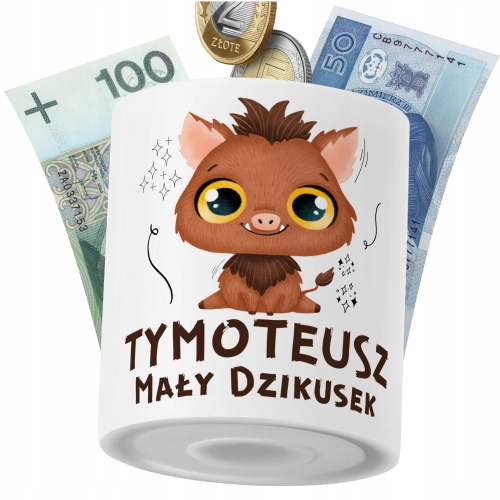 Skarbonka Dla Tymoteusza Syna Dziecka z Nadrukiem ze Zdjęciem