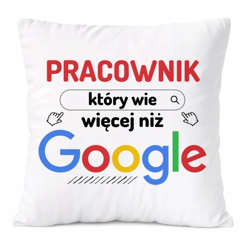 Poduszka Dla Pracownika na Prezent z Nadrukiem ze Zdjęciem Biała PoliDraw