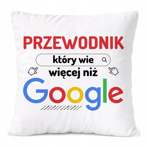 Poduszka Dla Przewodnika na Prezent z Nadrukiem ze Zdjęciem Biała PoliDraw